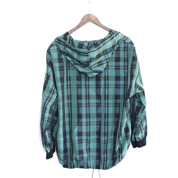 Zara Checked Hooded Lightweight Jacket Large Retro - Picture 13 of 16